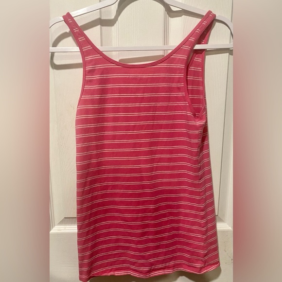 Pink and White Striped Old Navy Striped Tank Top - Picture 4 of 5